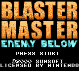 Blaster Master - Enemy Below (USA) Title Screen